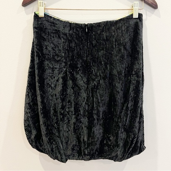 Vintage French Aventures Des Toiles Velvet Corduroy Bubble Skirt 38 Small Black - Picture 3 of 12